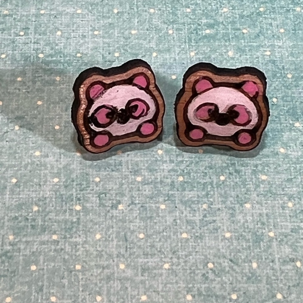 Pink Panda Earrings